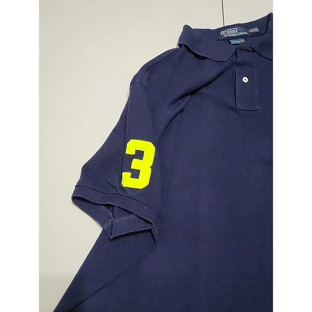 Vintage Ralph Lauren Polo Shirt Mens XXL Costume Fit Navy Big Pony #3
